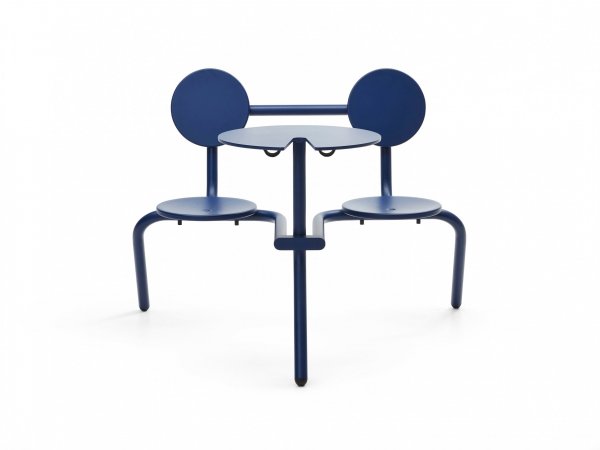 Bistroo - mesa con taburetes incorporados - muebles exterior - extremis - MINIM - mesa azul