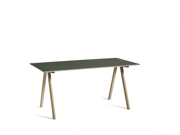 HAY_CPH10 Desk_ escritorio_L160xW80 green lino_matt lacquer oak base_verde y roble placado_MINIM Showroom_Barcelona_Madrid