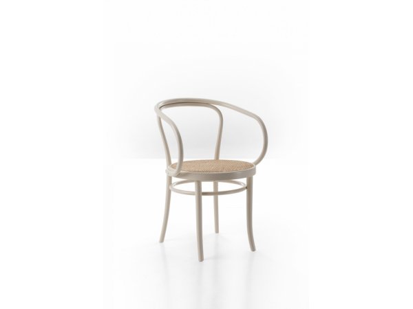 wiener sthul - silla - Gebrüder Thoner Vienna - MINIM - silla blanca con asiento beige