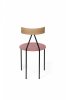 GOFI CHAIR - silla de comedor - silla de roble y tela rosa - MINIM