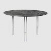 IOI_Coffee Table_ mesa auxiliar de mármol gris y estructura cromada _ Gubi _ MINIM